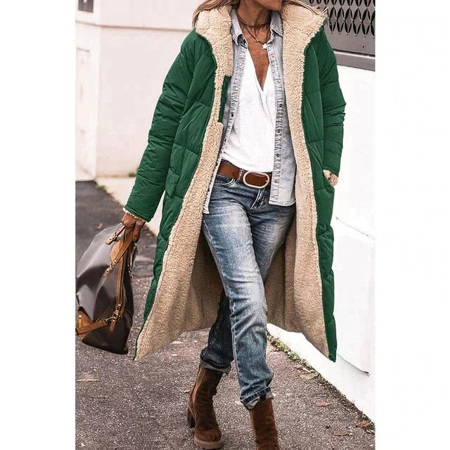JO | Reversible long sherpa jacket