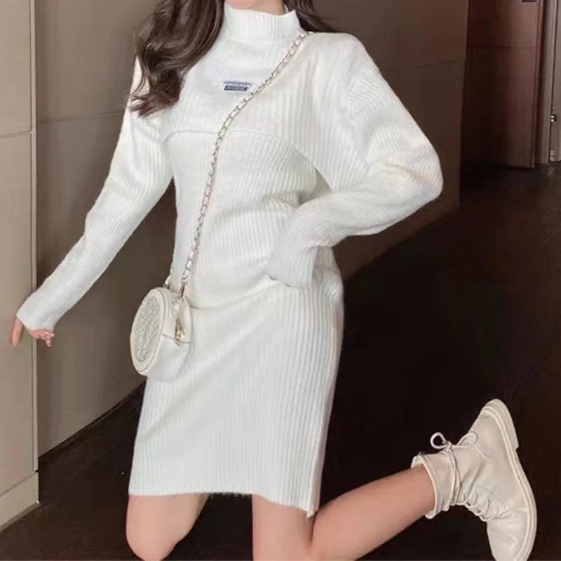 JO | Two-piece dress with buffet sleeves and scarf vest