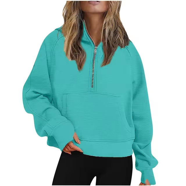 JO | Jacket with half zipper and hood