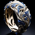 Exotic Blue & White Zirconia Leaf Ring