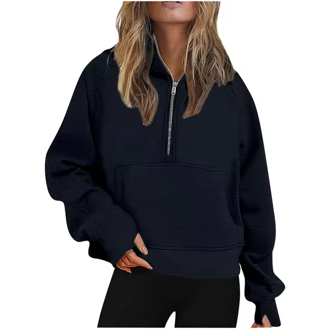 JO | Jacket with half zipper and hood