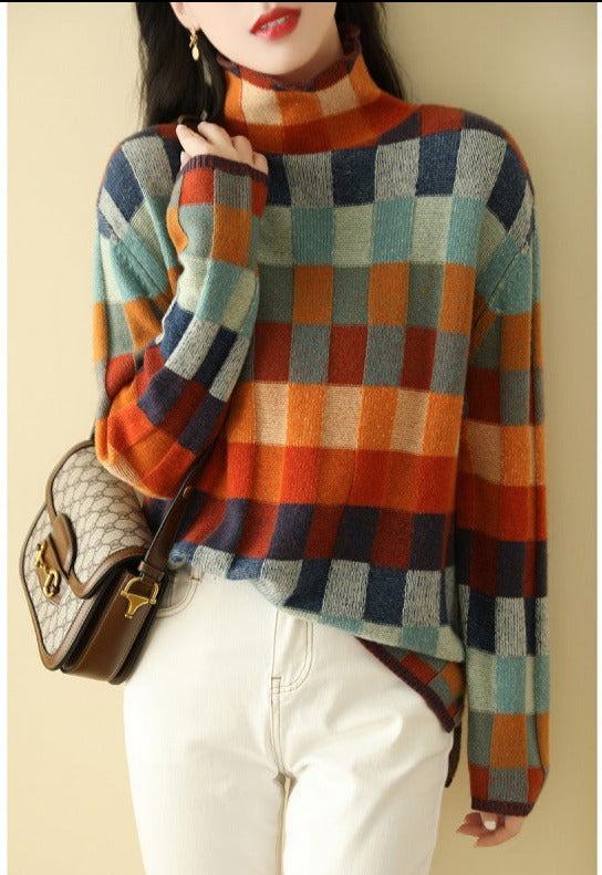 JO | Elegant print turtleneck sweater