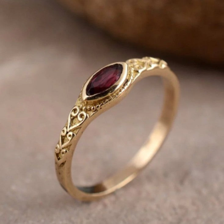 Delicate Artisan Gold Ring