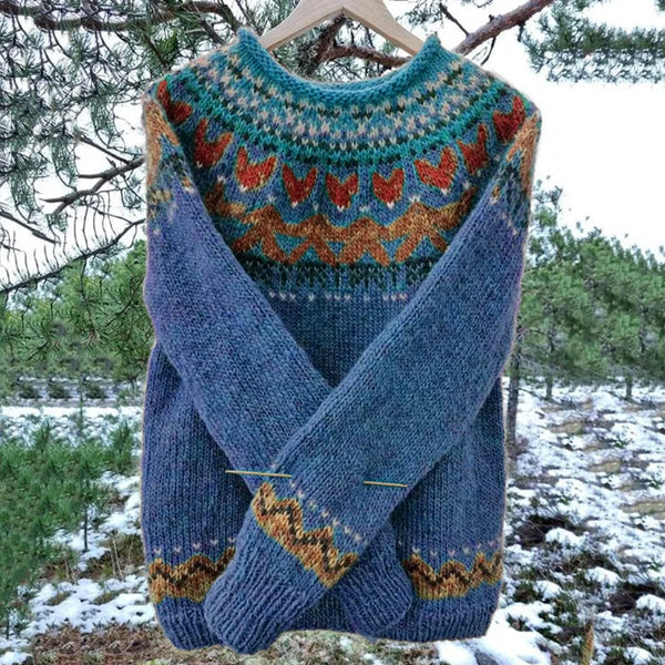 KS | Hand-knitted sweater with Nordic pattern