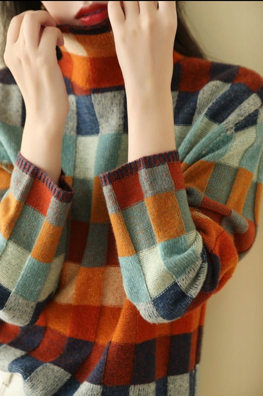 JO | Elegant print turtleneck sweater