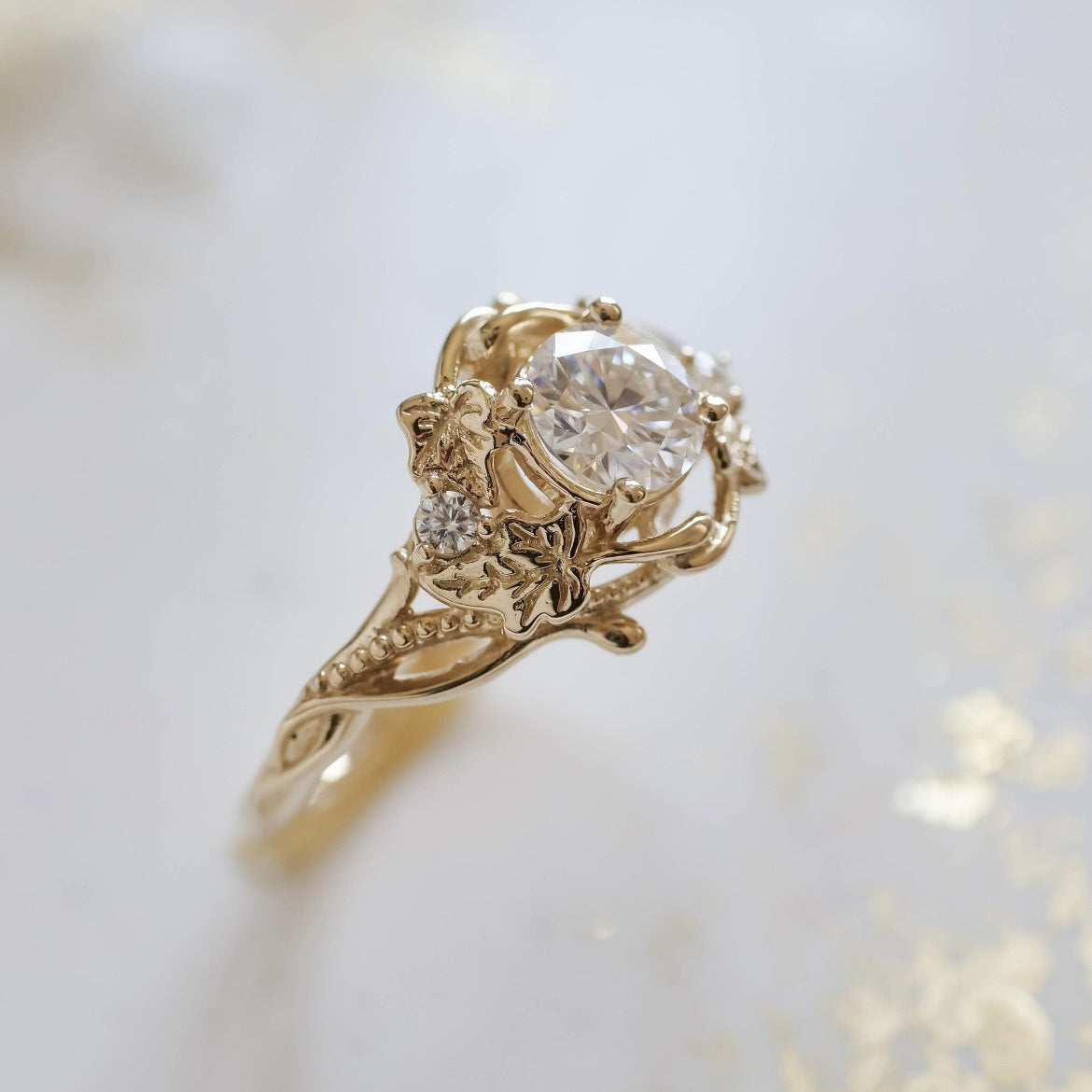 Delicate Artisan Gold Ring