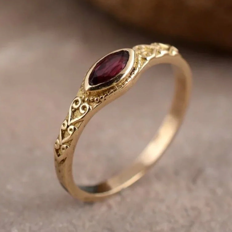 Delicate Artisan Gold Ring