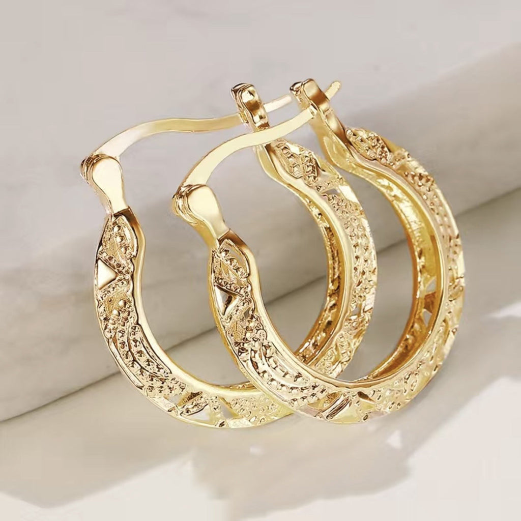 Delicate Artisan Gold Earring