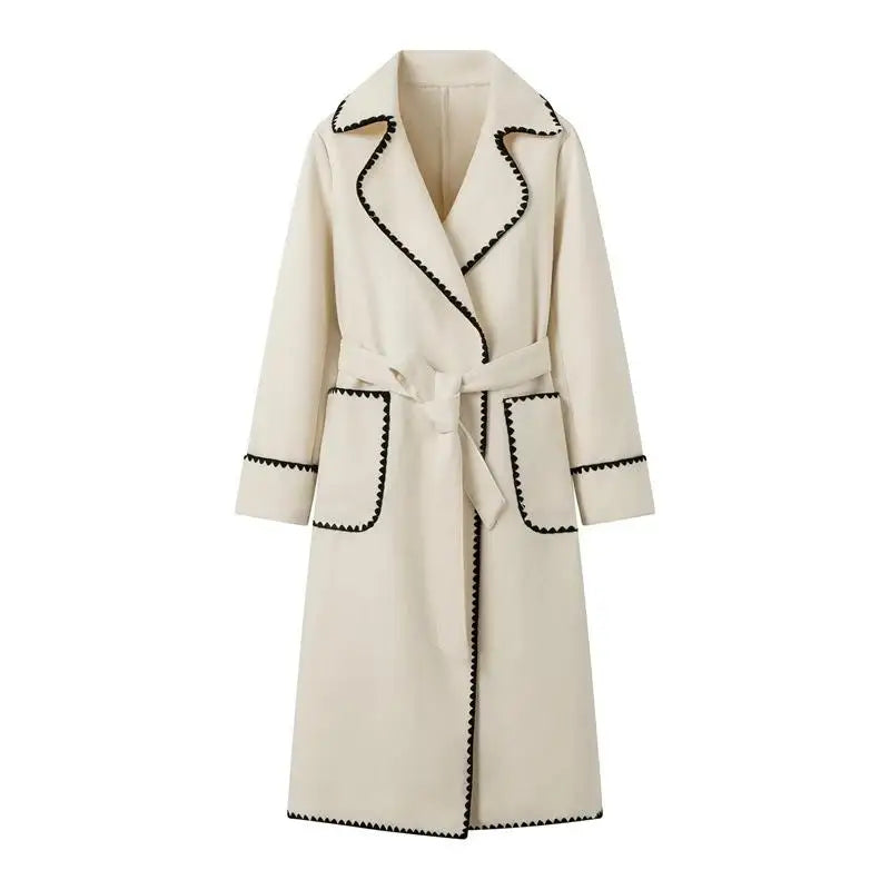 JO | casual long patchwork coat