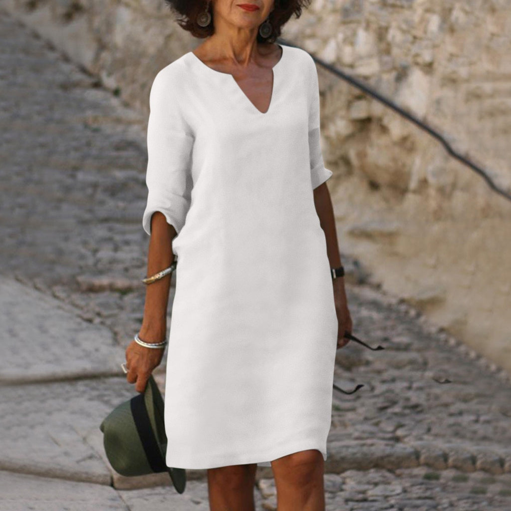 KS | Midi dress with V-neck