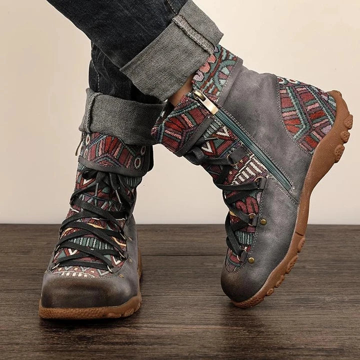 KS | Boho lace-up boots