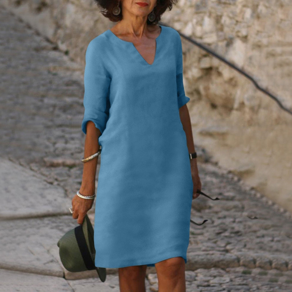 KS | Midi dress with V-neck