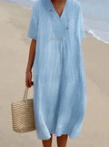 KS | Midi dress with V-neck