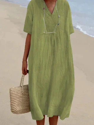 KS | Midi dress with V-neck