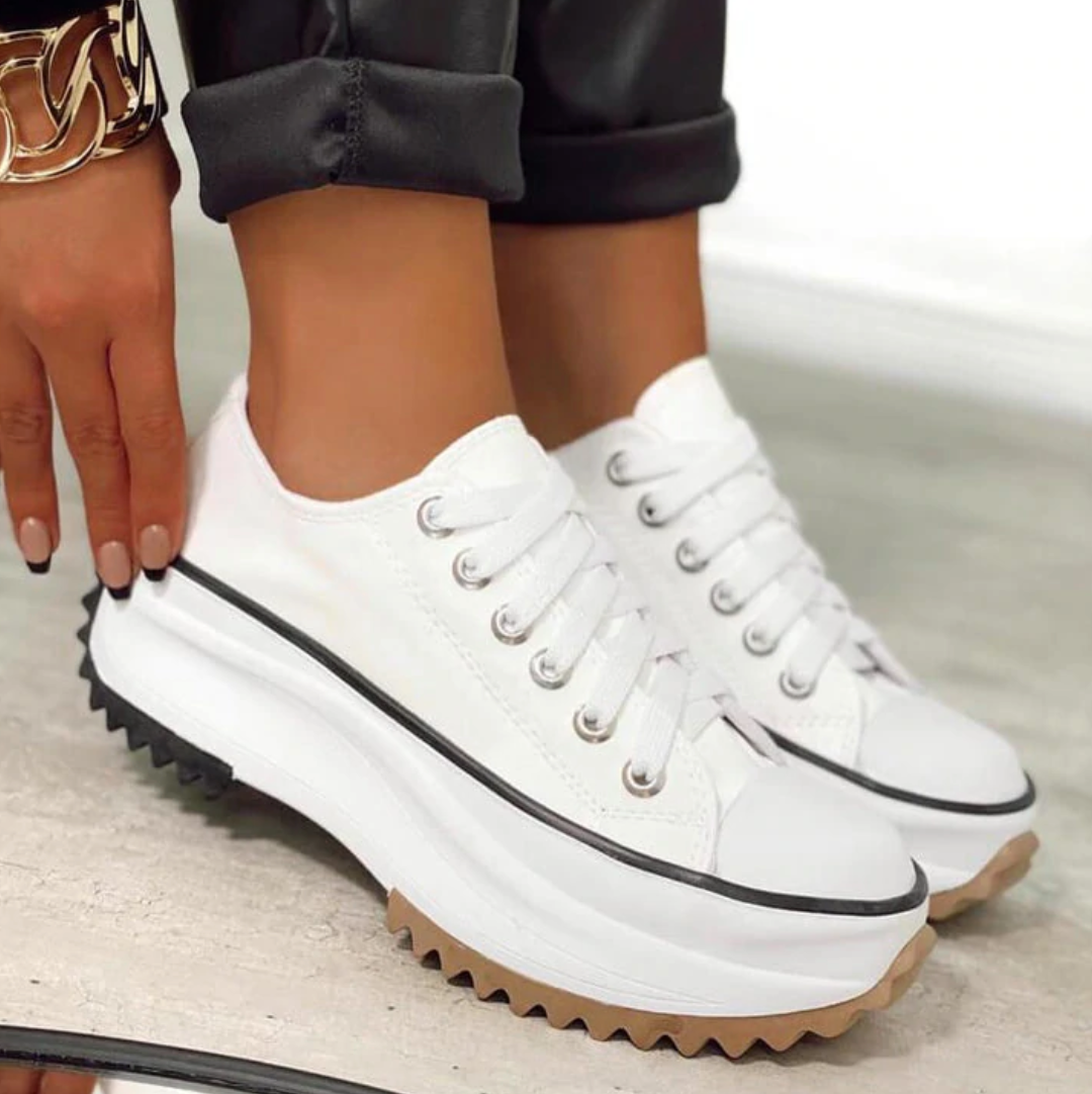 JO | Leather platform lace-up sneaker