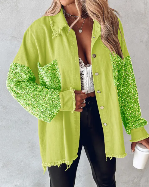 JO | contrasting coat with sequins for spring