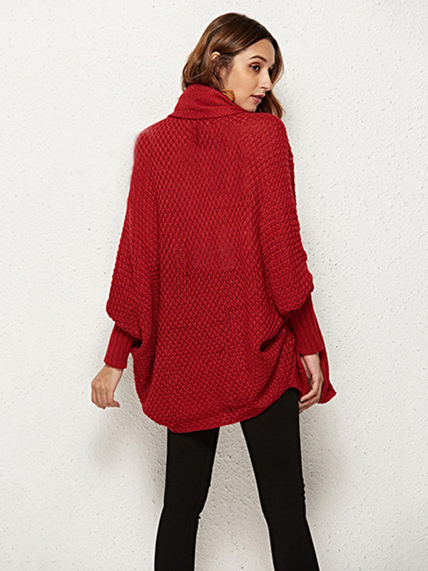 Batwing Sleeves Loose Color Cardigan Tops
