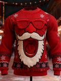 Comstylish Ugly Cute Santa Flannel Crew Neck Sweatshirt