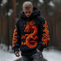 Men's Viking Celtic Dragon Art Thick Knit Hoodie artswardrobe