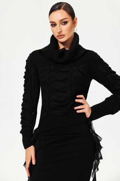 Long Sleeve Knit Sweater Black