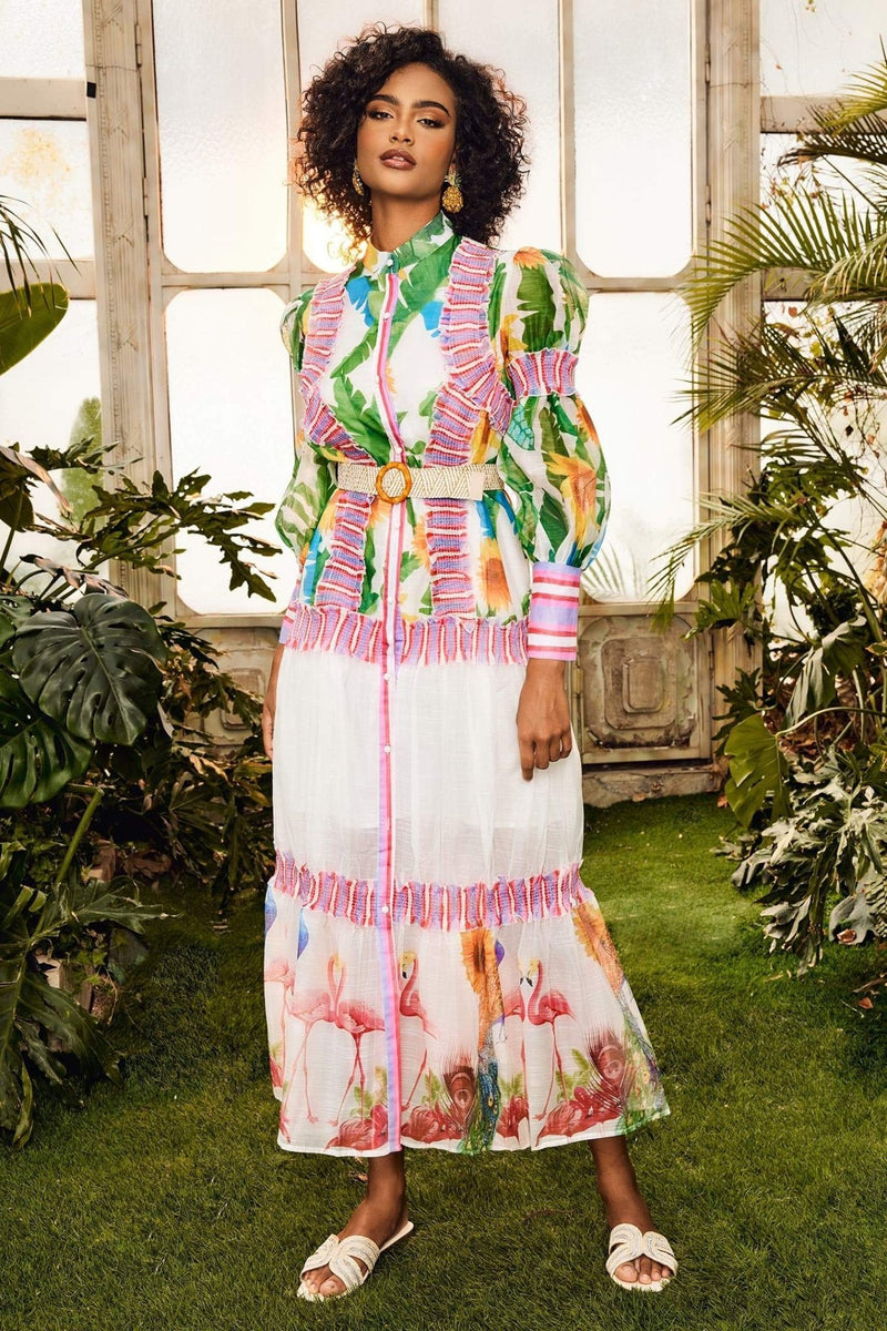 Alina Lantern Sleeve Maxi Dress