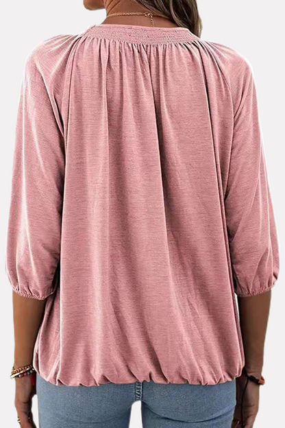 Split Joint Fold O Neck T-shirts