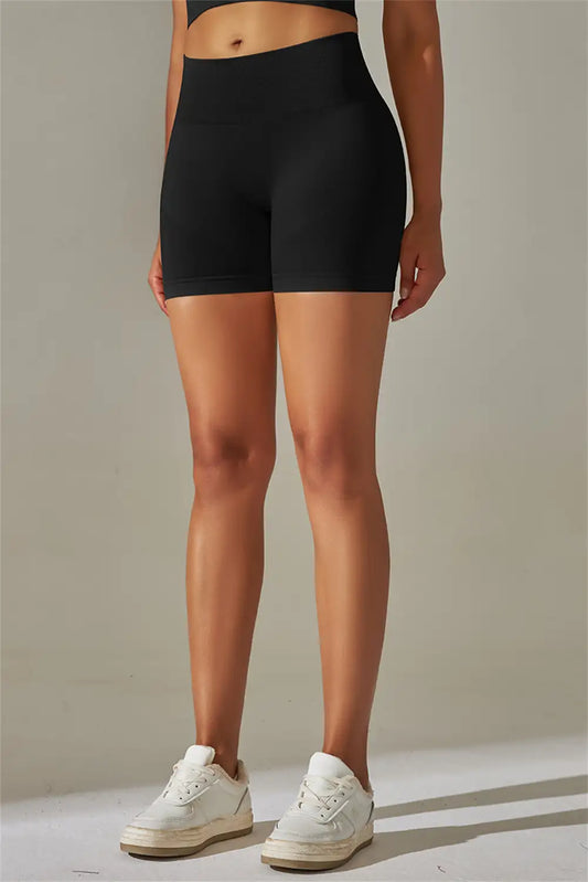 High Waist Tummy Control Black Active Shorts