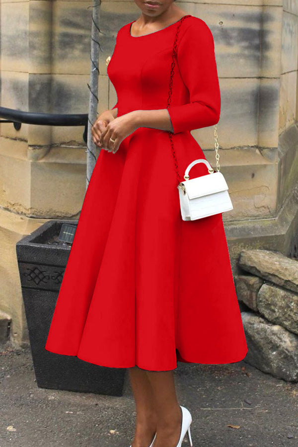 Color Large Swing Skirt Temperament Evening Dress