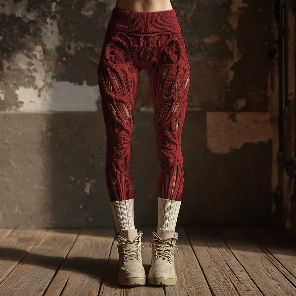 Halloween Muscle Anatomy Art Women's Knit Leggings artswardrobe