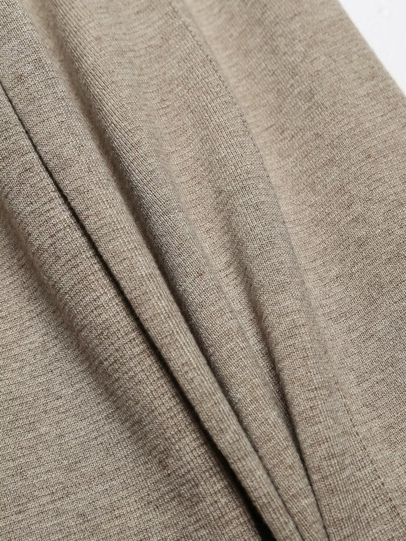 French Suit Sleeveless Round Neck Pullover Side Slit Sweater High Waist Pants