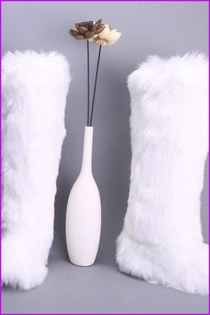 [pre-] 12 Colors Faux Fur Over Knee Boots F373