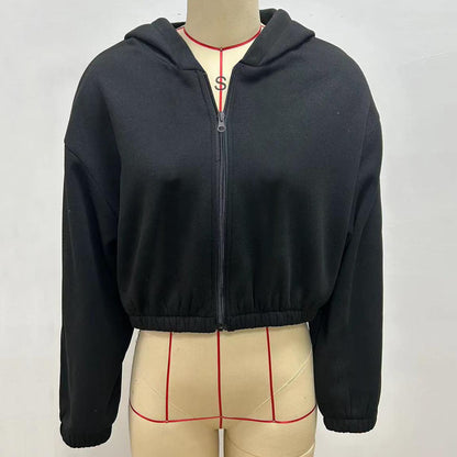 Color Short Sports Hoodie Coat