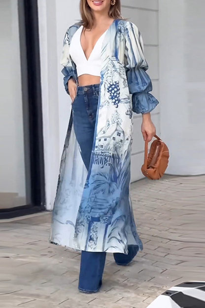 Slit Cardigan Collar Tops
