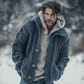 Men's Vintage Fairman Island Jacquard Thick Warm Hooded Sweater Cardigan elevenforest