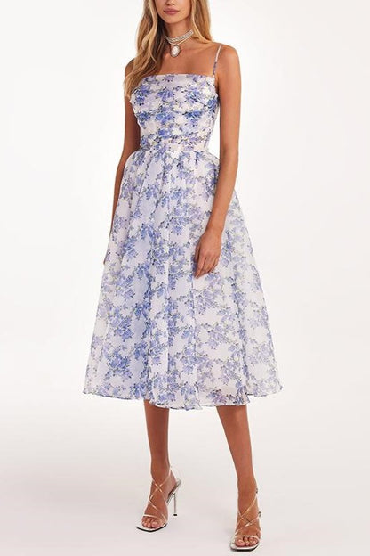 Backless Lace Up Slip Midi Dress