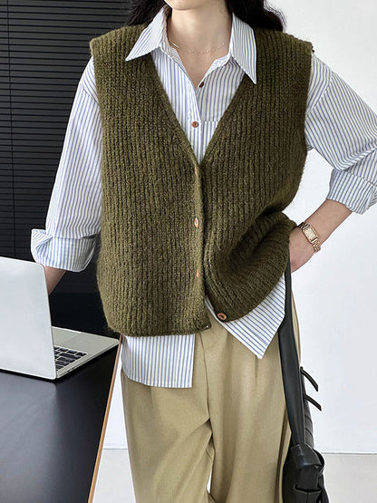 Long Sleeves Loose Buttoned Pockets Striped Lapel Blouses&shirts Tops