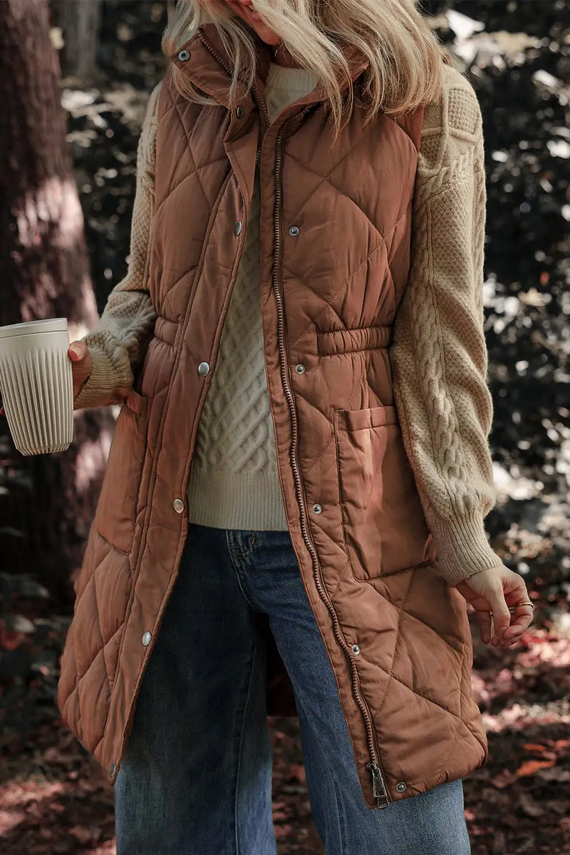 Quilted Coffee Puffer Vest