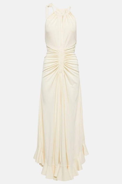 Edna Halter Gathered Maxi Dress