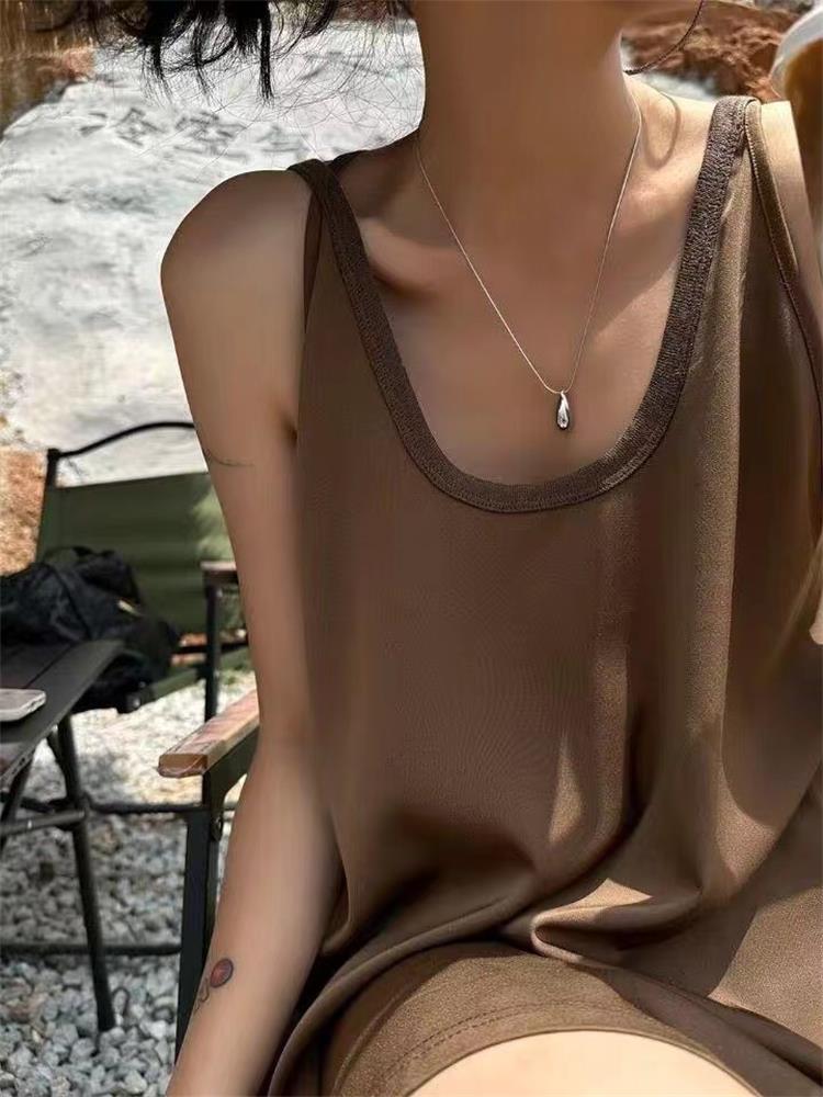 Summer Tops Beach Camisole Vest Female Sleeveless Backless Color Loose Tank Top