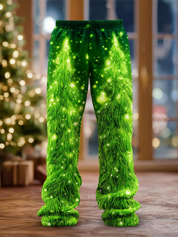 Comstylish Radiant Christmas Tree Men's Knit Straight Leg Pants