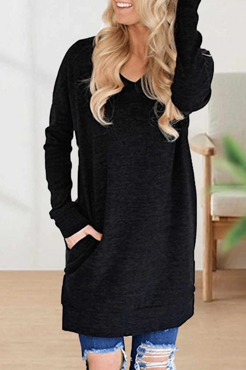 Color V Neck T-shirts