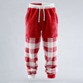 Comstylish Men's Fun Christmas Color-blocked Comfortable Plush Sweatpants