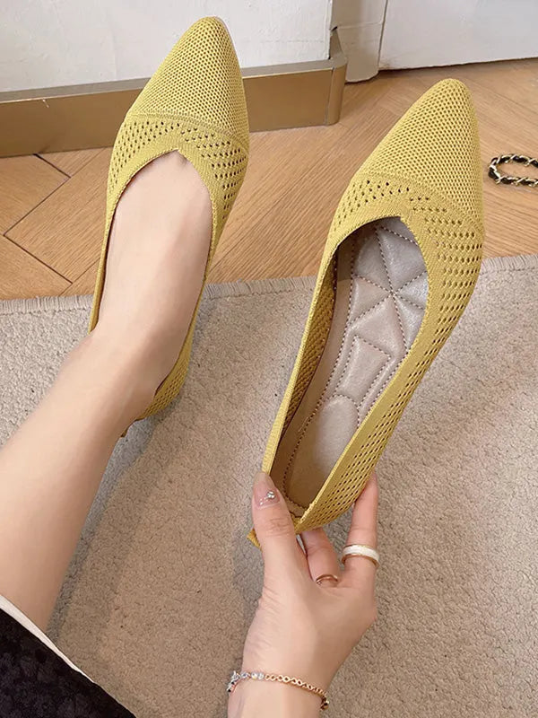 Breathable Hollow Color Flat Shoes