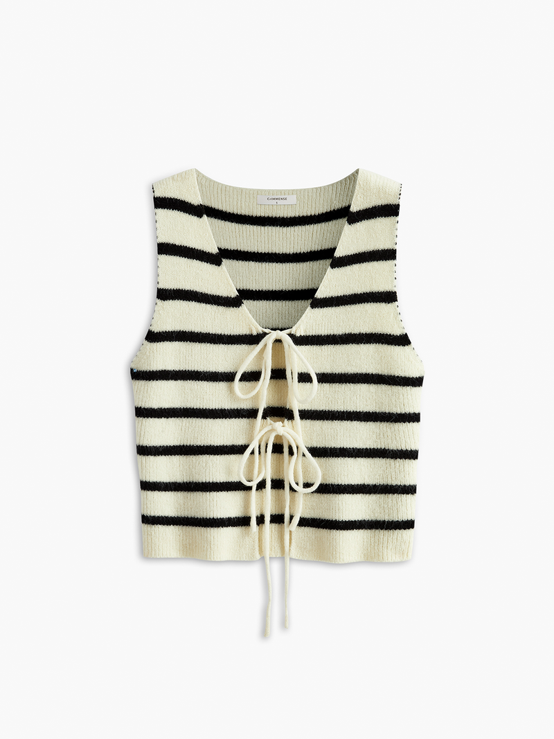 V-neck Striped Tie Sweater Vest