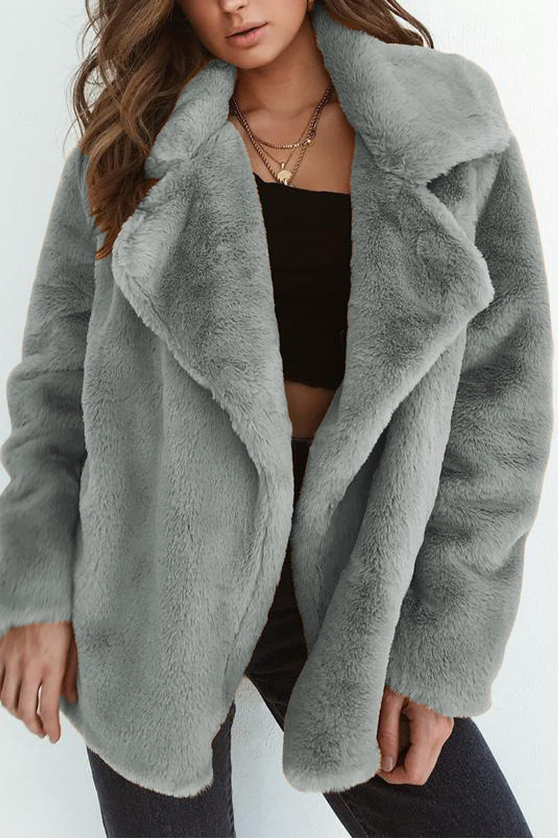 Patchwork Turndown Collar Outerwear(7 Colors)