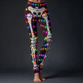 Comstylish Vintage Christmas Lights Tangled Skeleton Cozy Knit Leggings