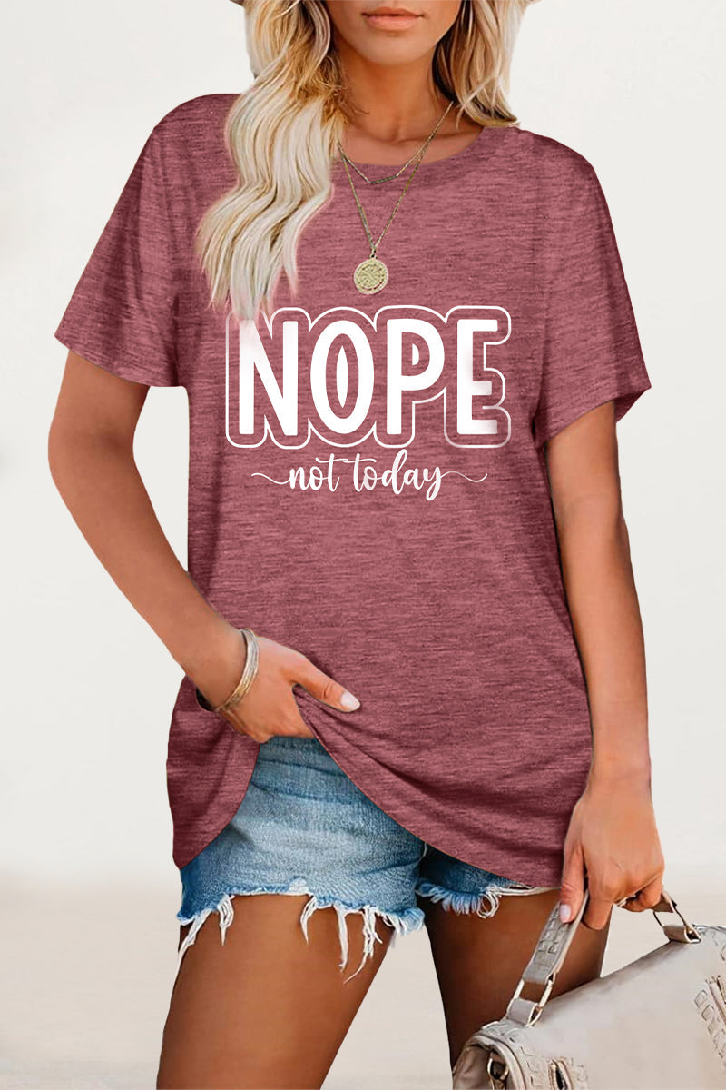 Letter Print O Neck T-shirts