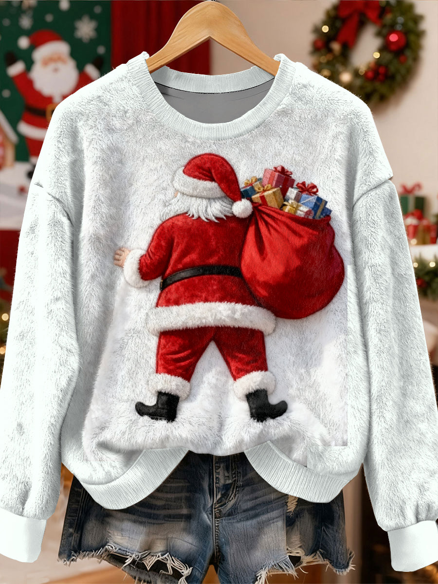 Gorgeous Santa Claus Pattern Casual Long Sleeved Sweatshirt
