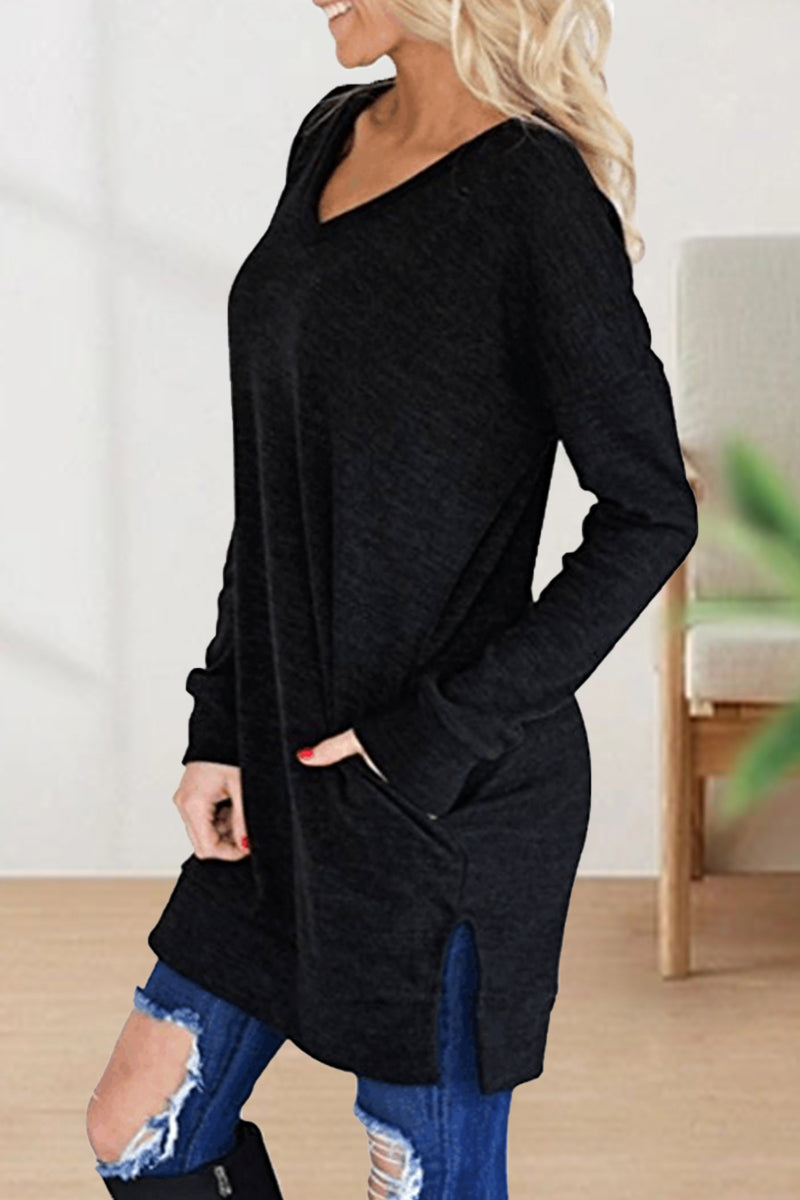 Color V Neck T-shirts