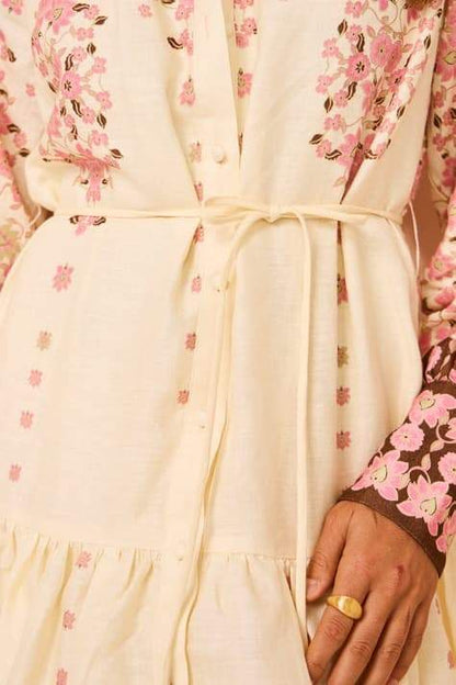 Delia Printed Long Sleeves Maxi Dress